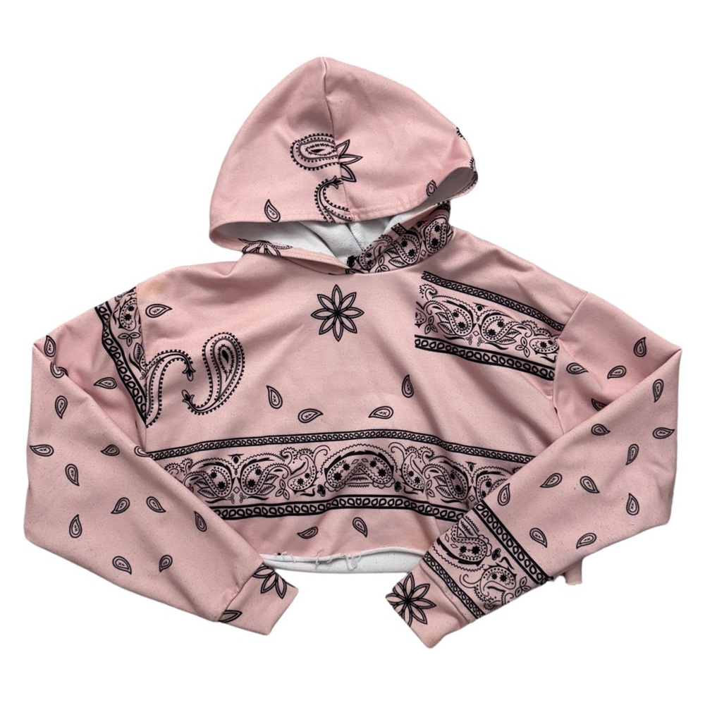 Paisley Cropped Hoodie